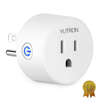 Yutron Smart Plug YUTRON WiFi + Bluetooth Plugs Timer Switch WiFi Outlets Works with Siri ,Alexa, Google Home, No Hub Required, White, 1 Pack
