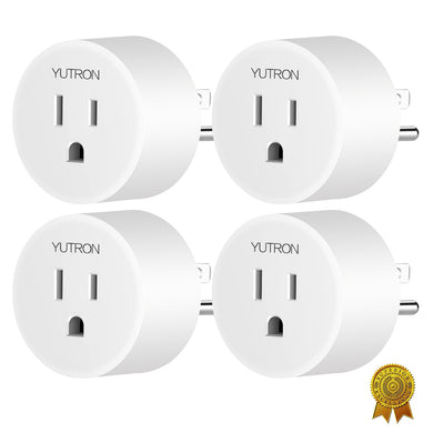 Yutron Smart Plug YUTRON WiFi + Bluetooth Plugs Timer Switch WiFi Outlets Works with Siri ,Alexa, Google Home, No Hub Required, White, 4 Pack