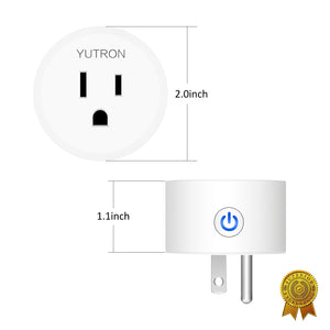 Yutron Smart Plug YUTRON WiFi + Bluetooth Plugs Timer Switch WiFi Outlets Works with Siri ,Alexa,Google Home, No Hub Required, White, 2 Pack