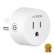 Load image into Gallery viewer, Yutron Smart Plug YUTRON WiFi + Bluetooth Plugs Timer Switch WiFi Outlets Works with Siri ,Alexa, Google Home, No Hub Required, White, 1 Pack