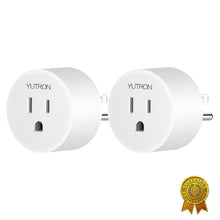 Load image into Gallery viewer, Yutron Smart Plug YUTRON WiFi + Bluetooth Plugs Timer Switch WiFi Outlets Works with Siri ,Alexa,Google Home, No Hub Required, White, 2 Pack